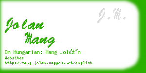 jolan mang business card